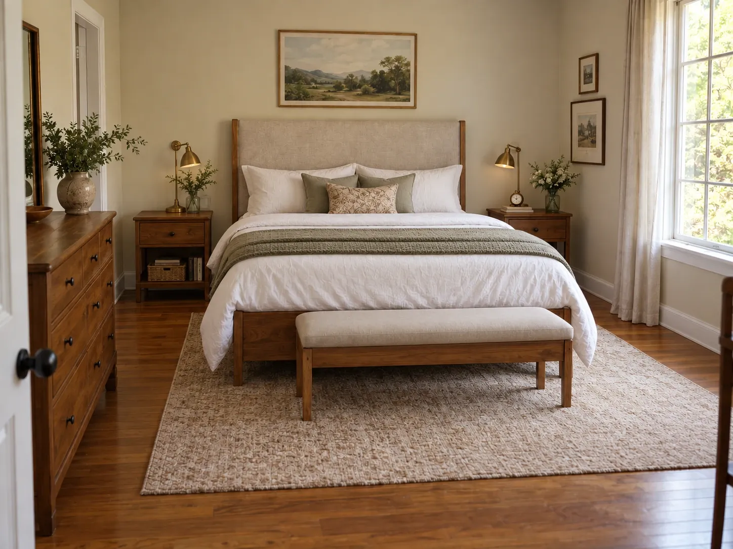 Illustrative before-and-after bedroom tidying concept