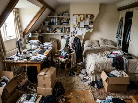 Decluttered living room — before