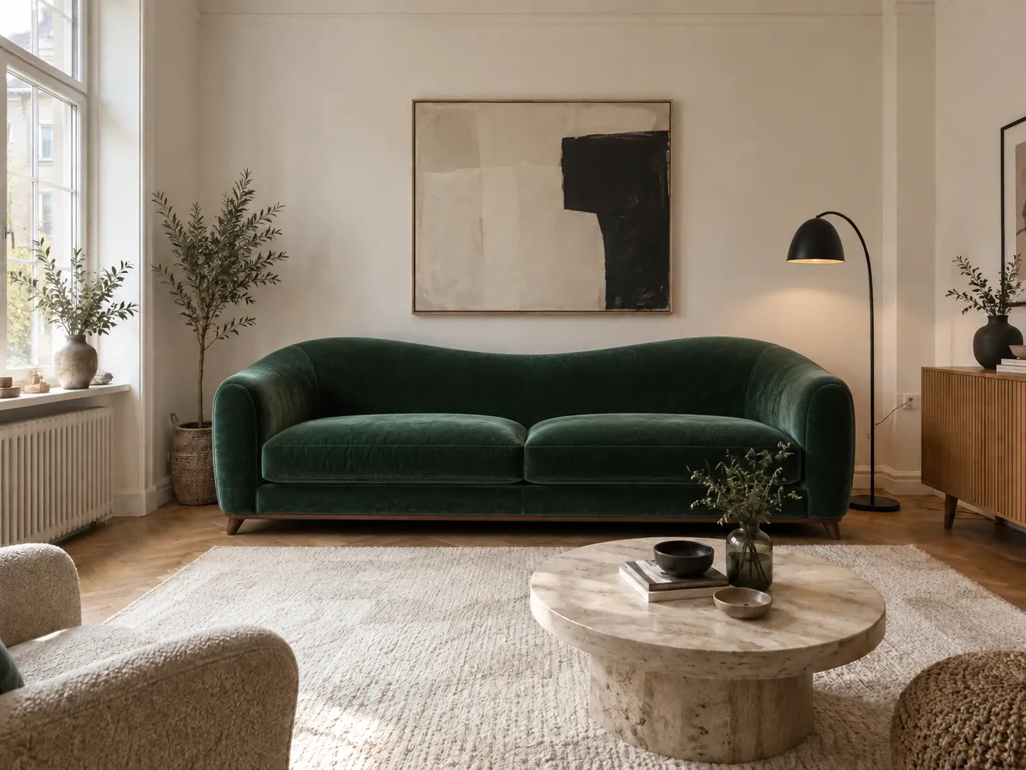 Marketing visualization of a living room with replacement furniture